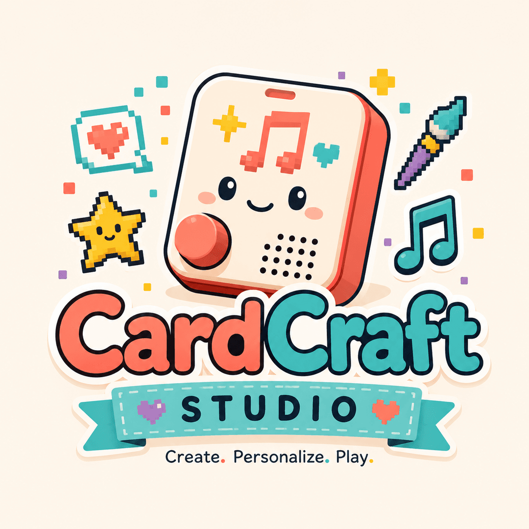 CardCraft Studio family audio and pixel card artwork